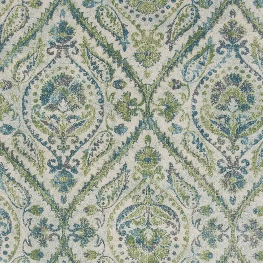 Ivory Or Teal Parisian Polypropylene Area Rug Photo 4