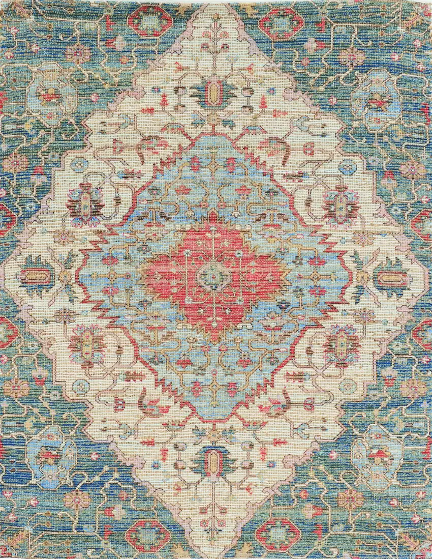Jute Blue or Red Area Rug Photo 1