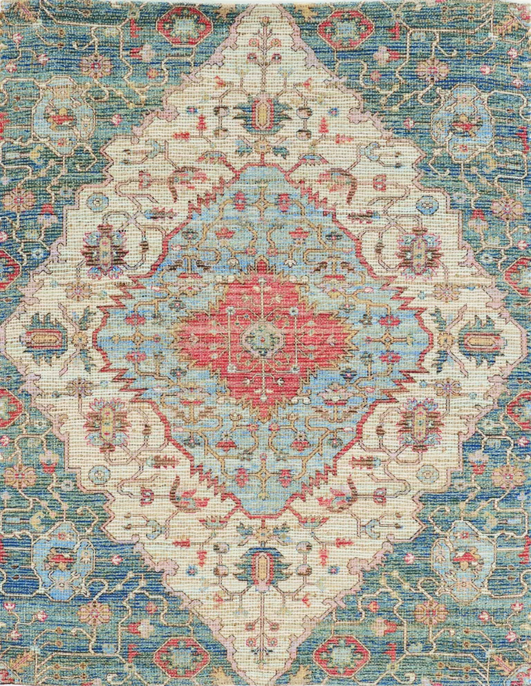 Jute Blue or Red Area Rug Photo 1