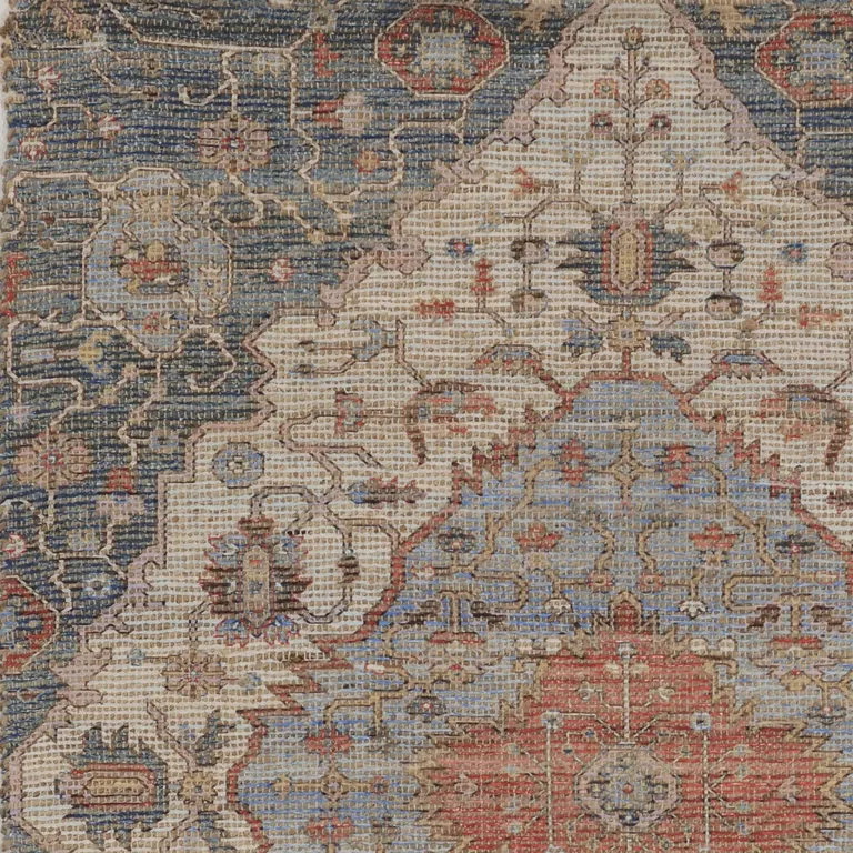Jute Blue or Red Area Rug Photo 3