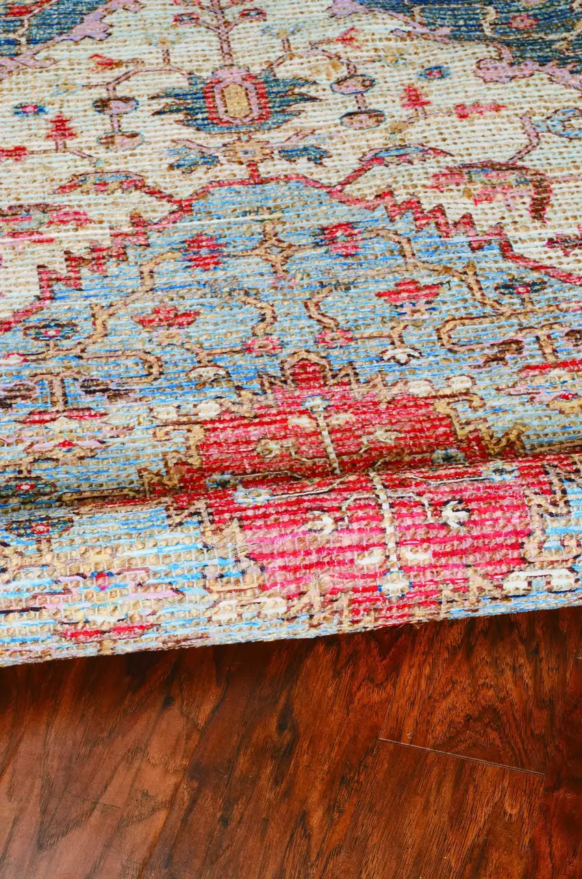 Jute Blue or Red Area Rug Photo 5