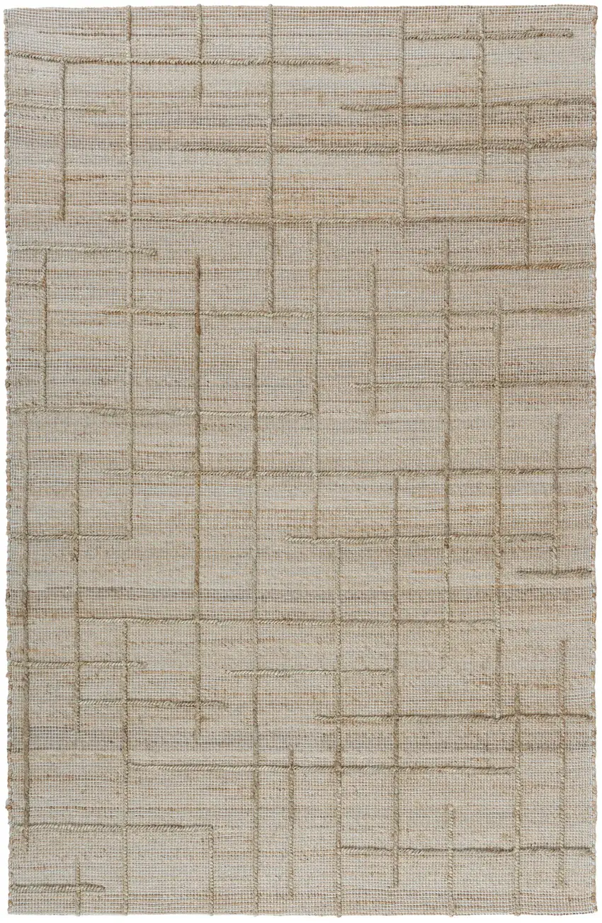 Jute Checkered Hand Woven Area Rug Photo 1