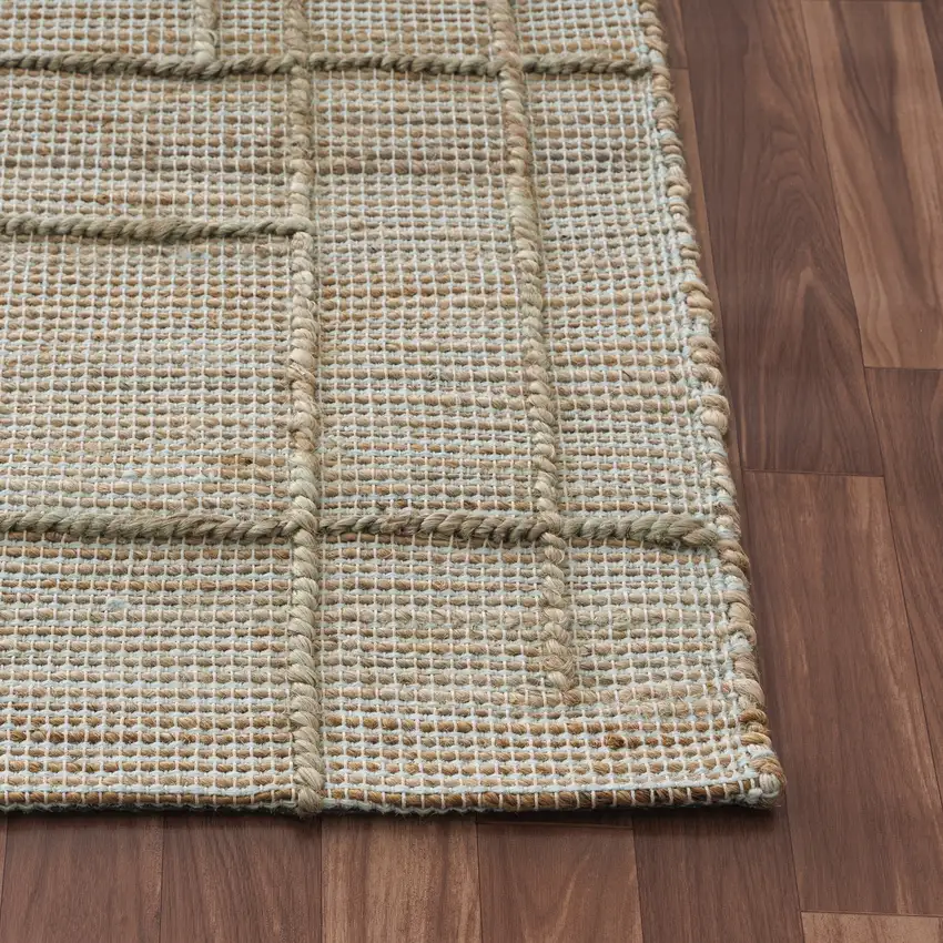 Jute Checkered Hand Woven Area Rug Photo 4