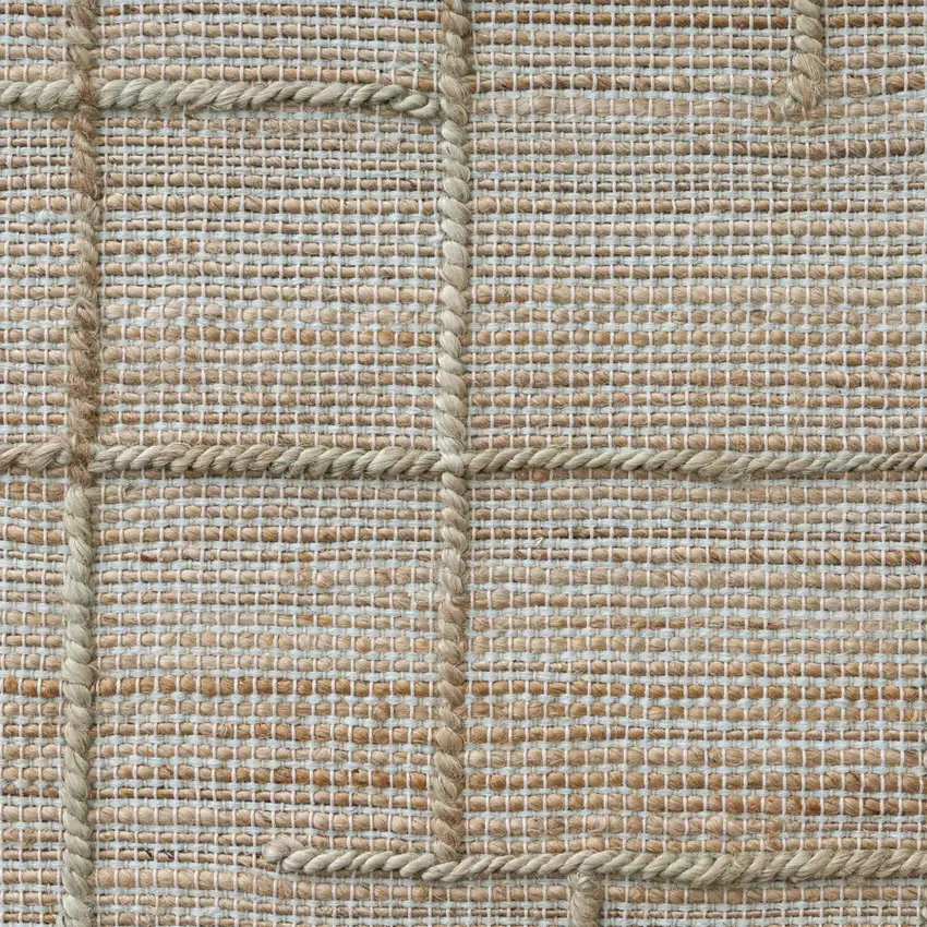 Jute Checkered Hand Woven Area Rug Photo 6