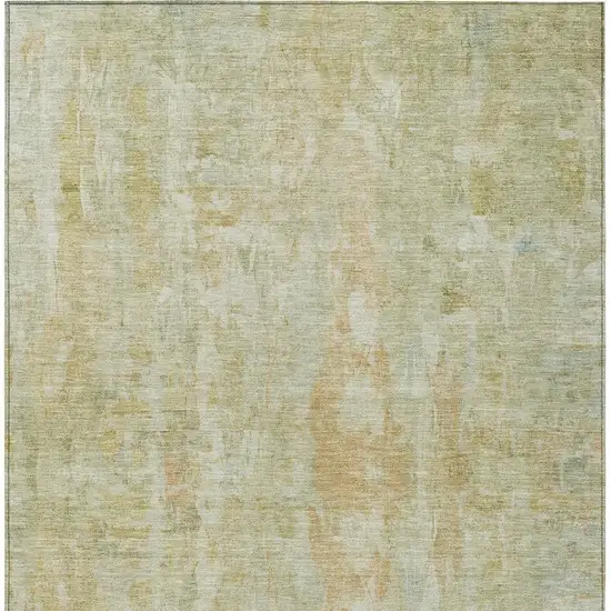 Key Lime And Copper Abstract Washable Indoor Outdoor Area Rug Photo 6