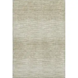 Photo of Khaki And Beige Abstract Washable Area Rug With UV Protection