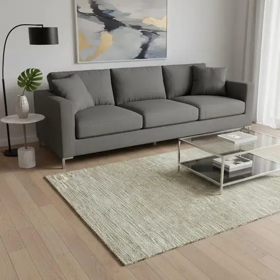 Khaki And Beige Abstract Washable Area Rug With UV Protection Photo 2