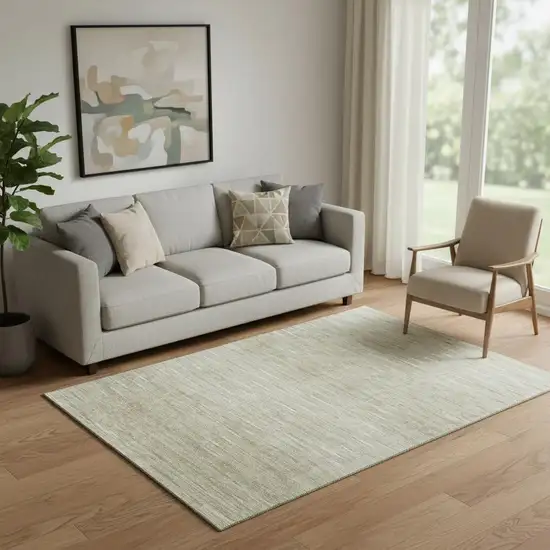 Khaki And Beige Abstract Washable Area Rug With UV Protection Photo 1