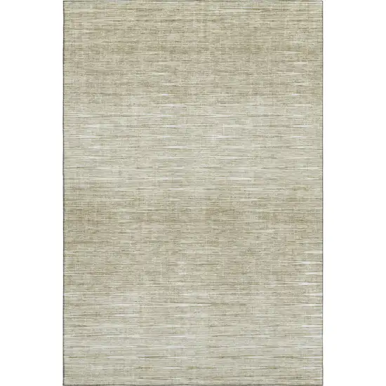 Khaki And Beige Abstract Washable Area Rug With UV Protection Photo 1
