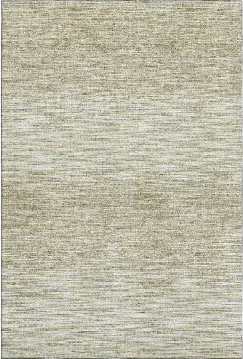 Khaki And Beige Abstract Washable Area Rug With UV Protection Photo 1