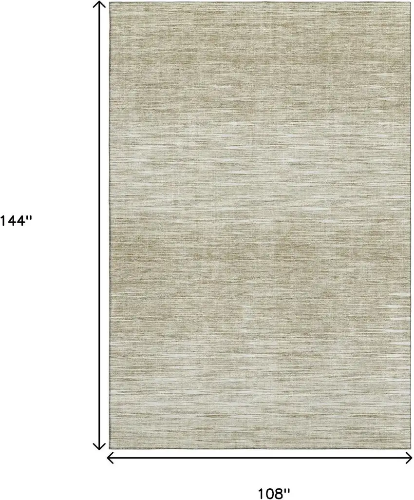 Khaki And Beige Abstract Washable Area Rug With UV Protection Photo 3
