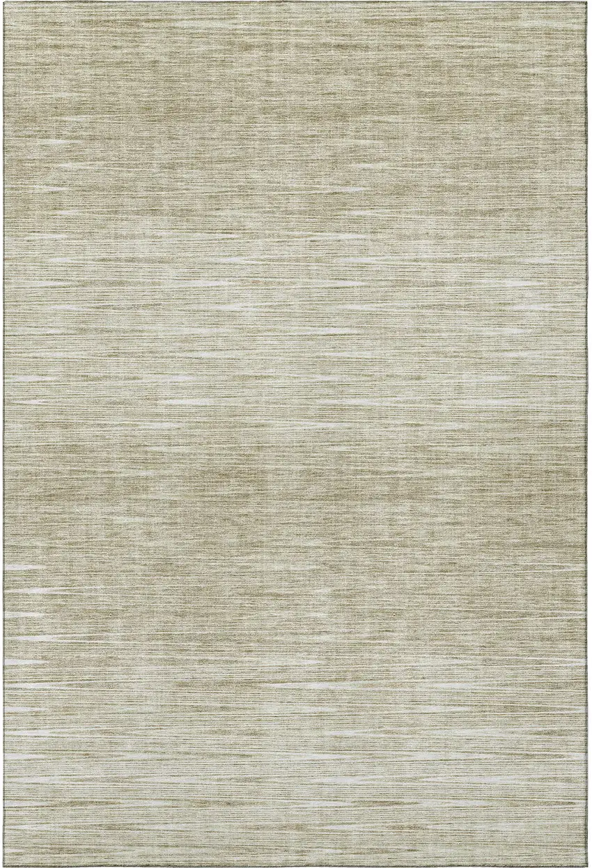 Khaki And Beige Abstract Washable Area Rug With UV Protection Photo 3