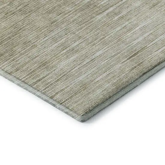 Khaki And Beige Abstract Washable Area Rug With UV Protection Photo 7