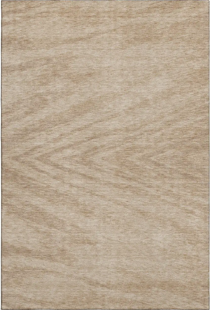 Khaki And Beige Abstract Washable Area Rug With UV Protection Photo 5