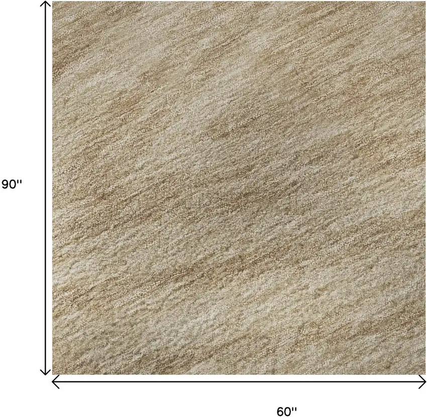 Khaki And Beige Abstract Washable Area Rug With UV Protection Photo 9