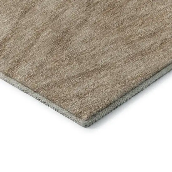 Khaki And Beige Abstract Washable Area Rug With UV Protection Photo 7