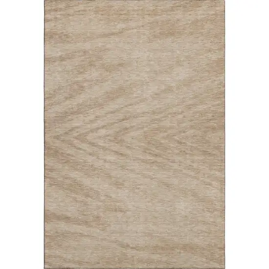 Khaki And Beige Abstract Washable Area Rug With UV Protection Photo 6