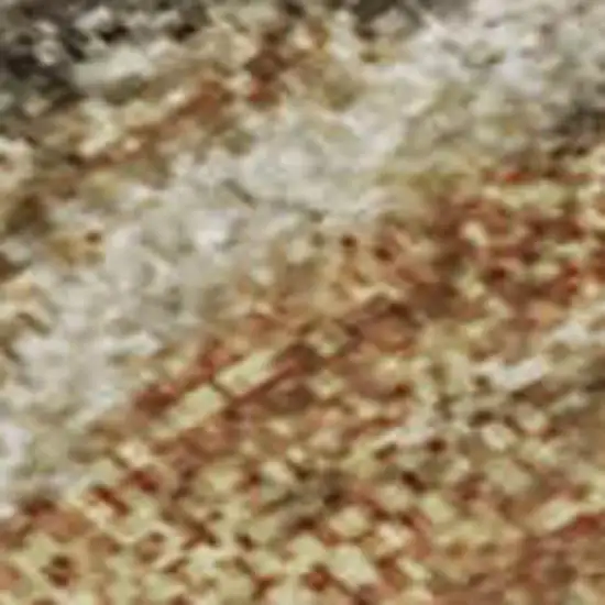 Khaki And Beige Abstract Washable Area Rug With UV Protection Photo 1