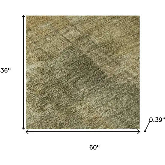 Khaki And Beige Abstract Washable Area Rug With UV Protection Photo 8