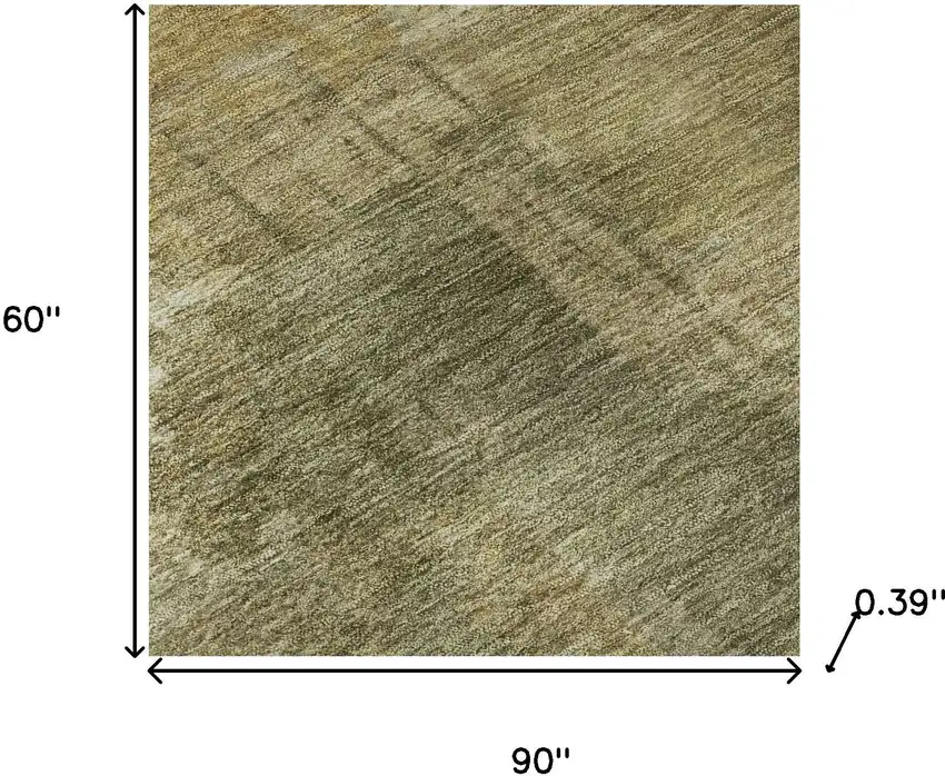 Khaki And Beige Abstract Washable Area Rug With UV Protection Photo 8