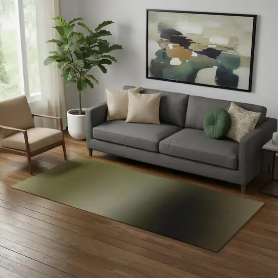 Khaki And Beige Abstract Washable Area Rug With UV Protection Photo 2