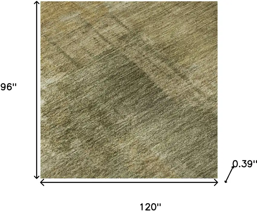 Khaki And Beige Abstract Washable Area Rug With UV Protection Photo 8