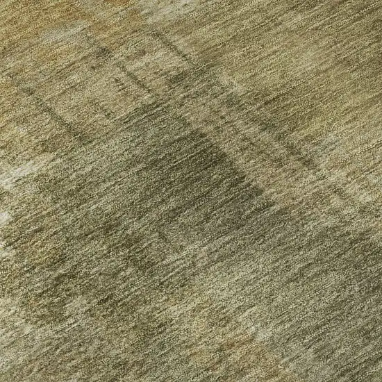 Khaki And Beige Abstract Washable Area Rug With UV Protection Photo 2