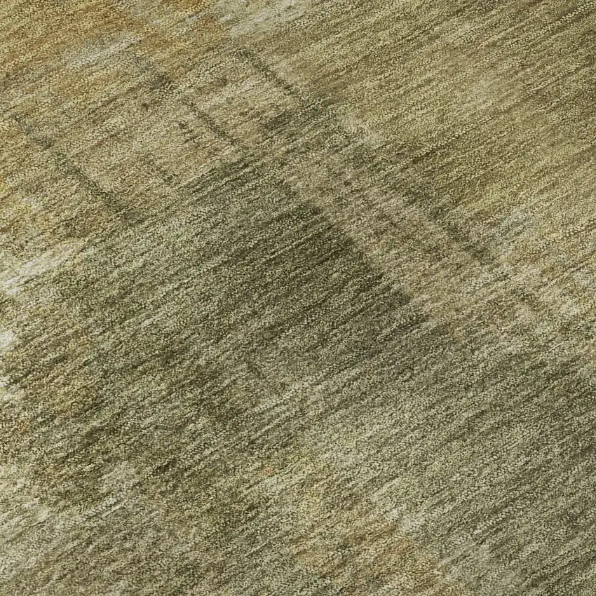 Khaki And Beige Abstract Washable Area Rug With UV Protection Photo 2