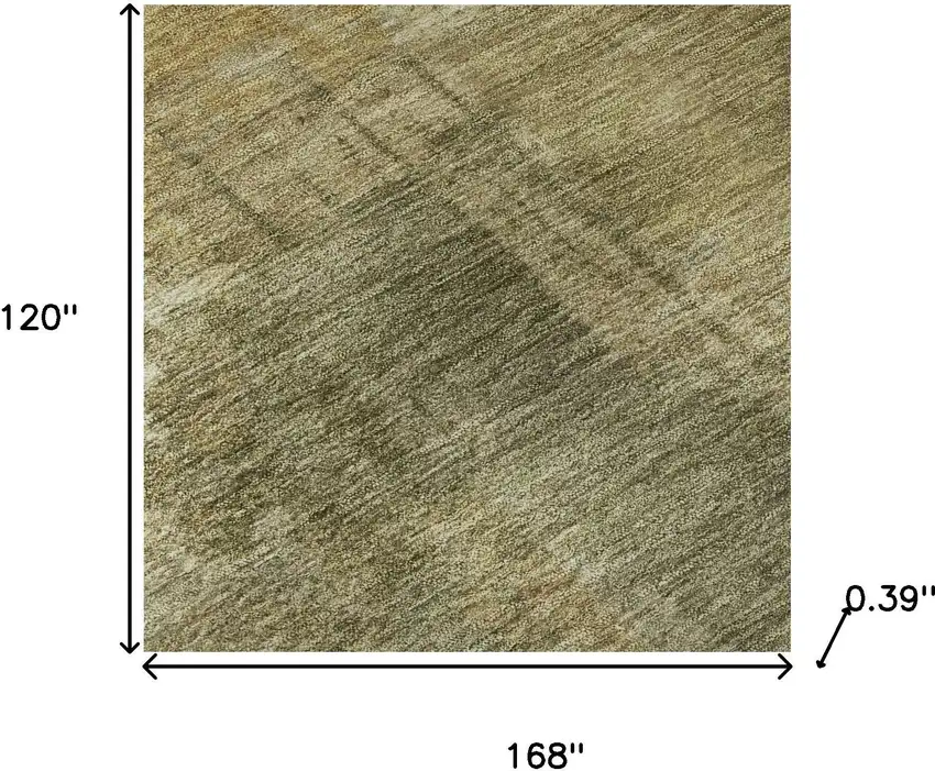 Khaki And Beige Abstract Washable Area Rug With UV Protection Photo 7