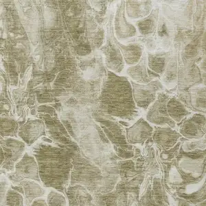 Photo of Khaki And Beige Abstract Washable Indoor Outdoor Area Rug