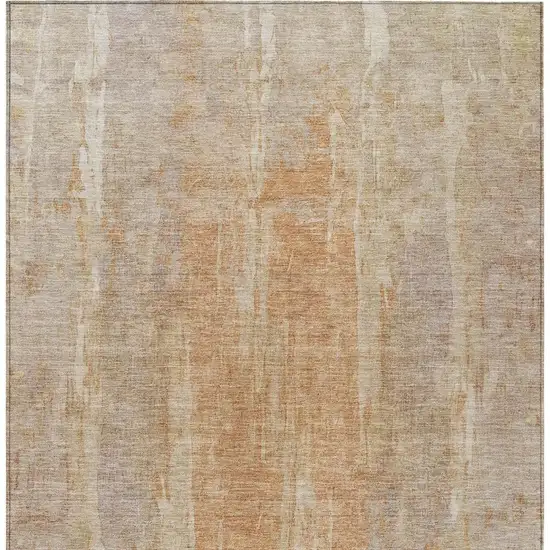 Khaki And Beige Abstract Washable Indoor Outdoor Area Rug Photo 6