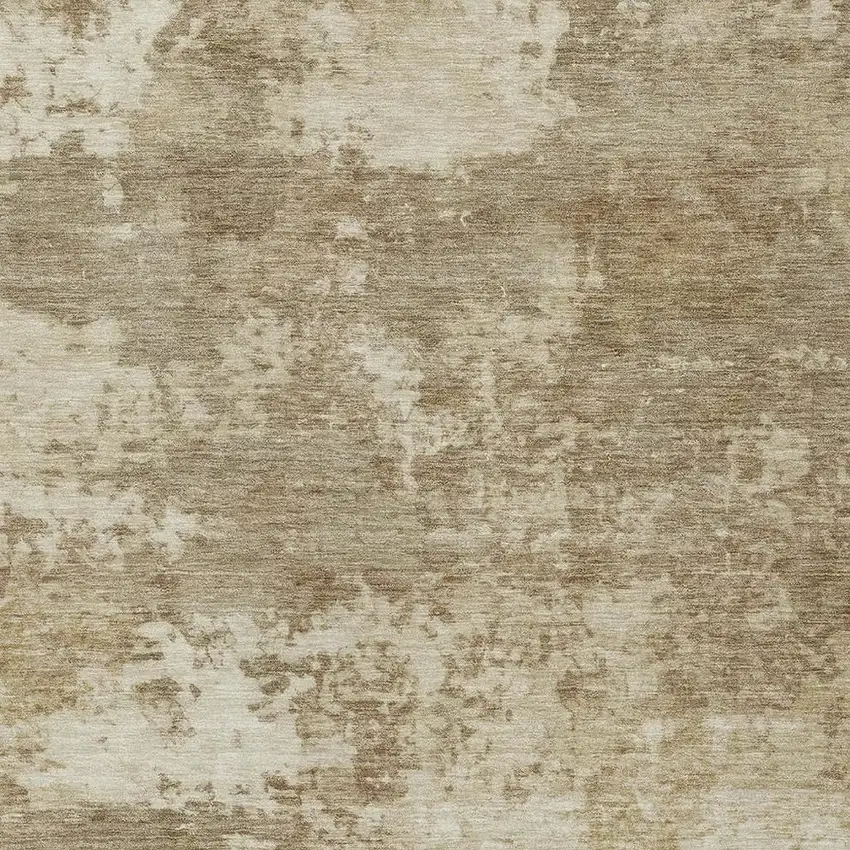 Khaki And Beige Abstract Washable Indoor Outdoor Area Rug Photo 2