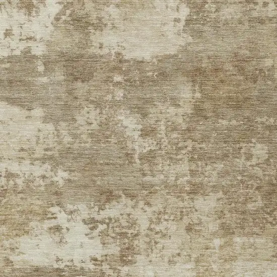 Khaki And Beige Abstract Washable Indoor Outdoor Area Rug Photo 2