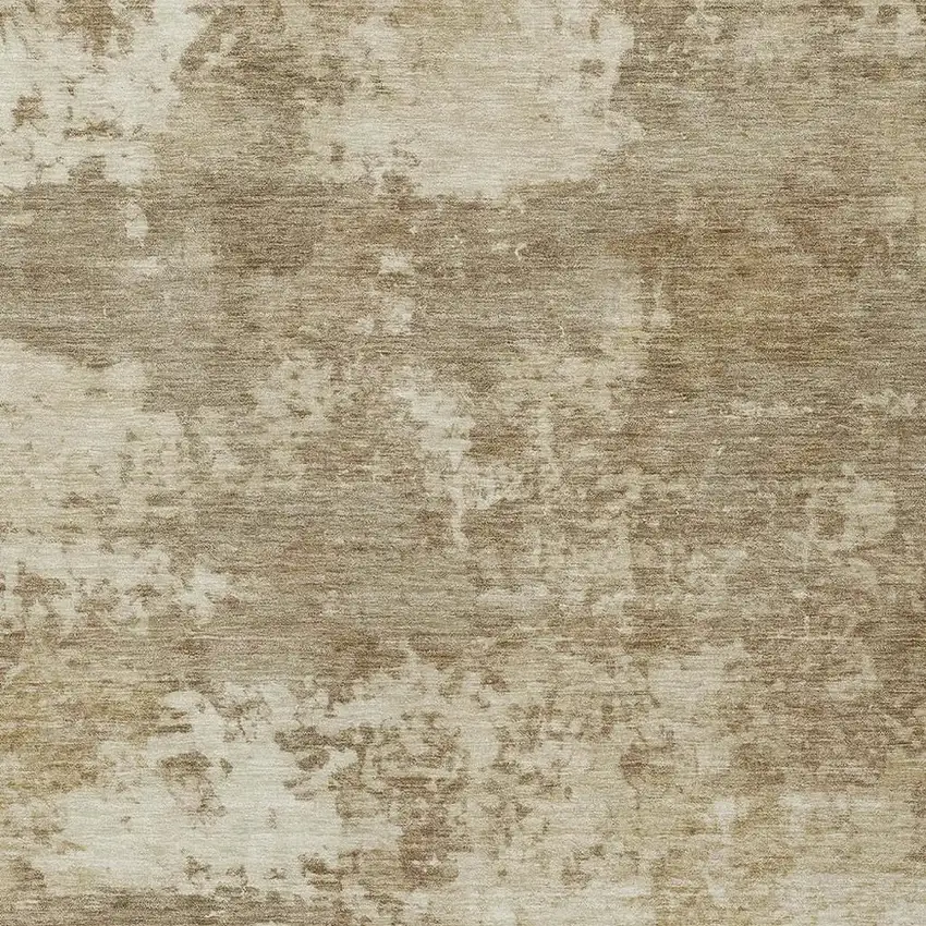 Khaki And Beige Abstract Washable Indoor Outdoor Area Rug Photo 2