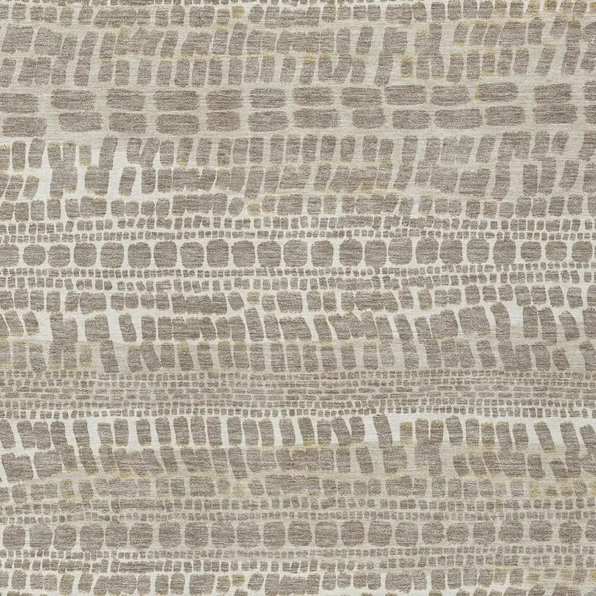 Khaki And Beige Abstract Washable Indoor Outdoor Area Rug Photo 2