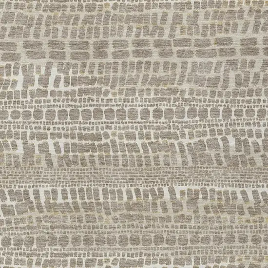 Khaki And Beige Abstract Washable Indoor Outdoor Area Rug Photo 2
