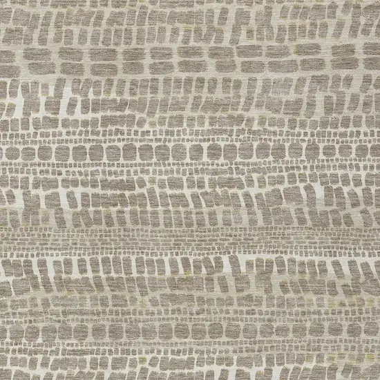 Khaki And Beige Abstract Washable Indoor Outdoor Area Rug Photo 2