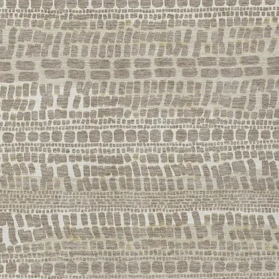 Khaki And Beige Abstract Washable Indoor Outdoor Area Rug Photo 2