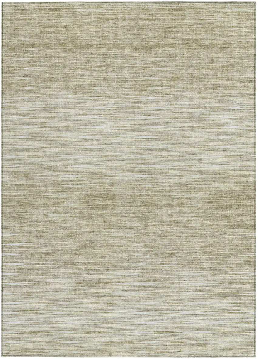 Khaki And Beige Abstract Washable Indoor Outdoor Area Rug Photo 6