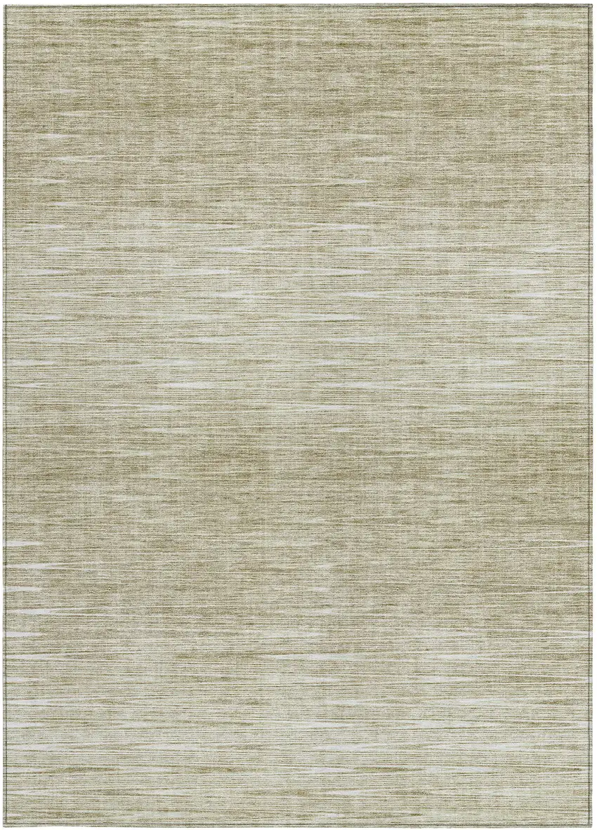 Khaki And Beige Abstract Washable Indoor Outdoor Area Rug Photo 6