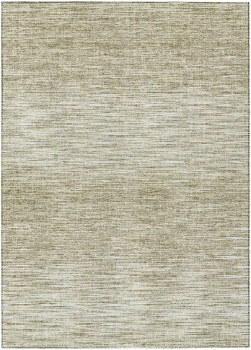 Khaki And Beige Abstract Washable Indoor Outdoor Area Rug Photo 2