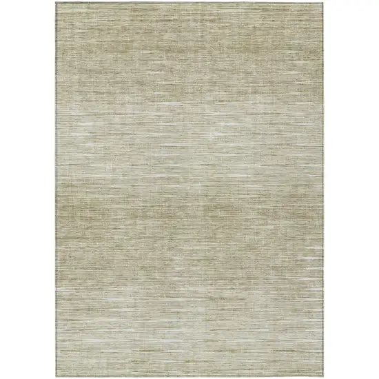 Khaki And Beige Abstract Washable Indoor Outdoor Area Rug Photo 2