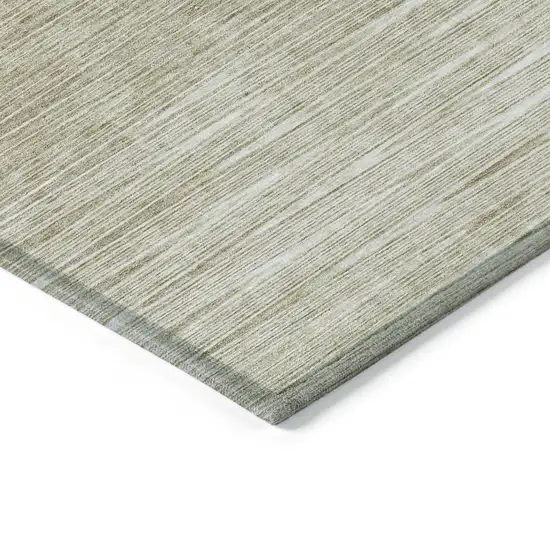 Khaki And Beige Abstract Washable Indoor Outdoor Area Rug Photo 5