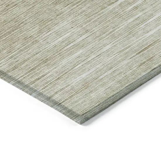Khaki And Beige Abstract Washable Indoor Outdoor Area Rug Photo 5