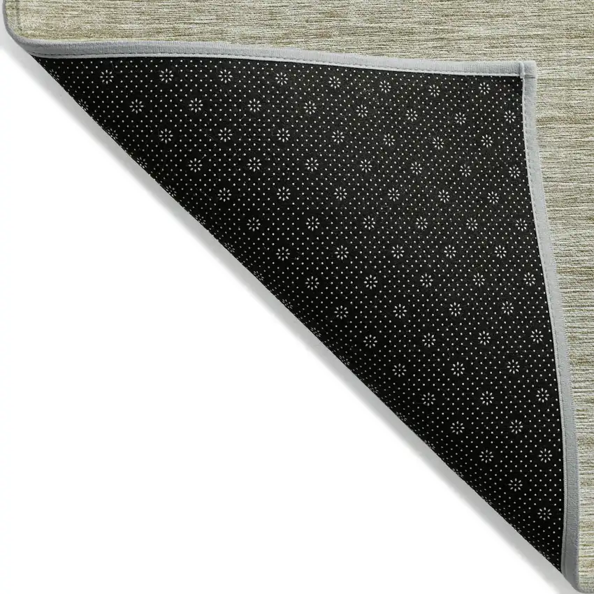 Khaki And Beige Abstract Washable Indoor Outdoor Area Rug Photo 4