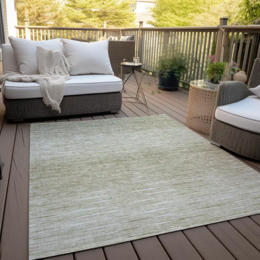 Khaki And Beige Abstract Washable Indoor Outdoor Area Rug Photo 7
