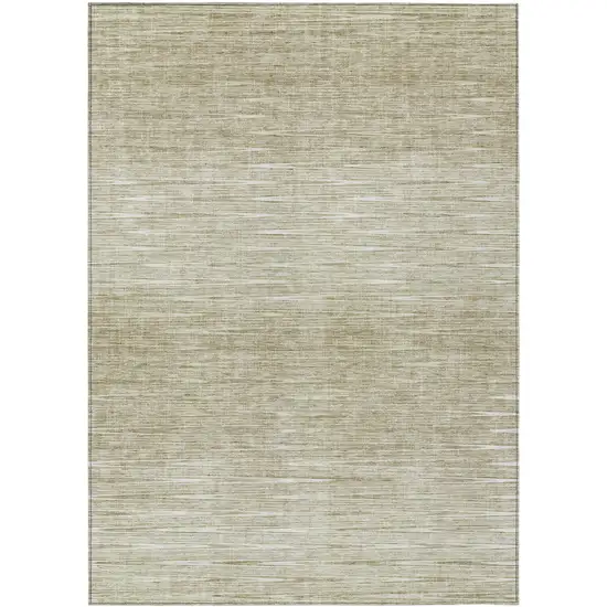 Khaki And Beige Abstract Washable Indoor Outdoor Area Rug Photo 2
