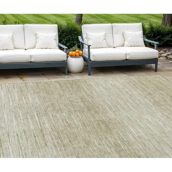 Khaki And Beige Abstract Washable Indoor Outdoor Area Rug Photo 1