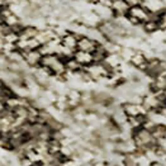 Khaki And Beige Floral Washable Area Rug With UV Protection Photo 3