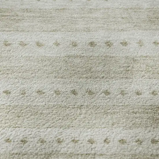 Khaki And Beige Geometric Washable Area Rug With UV Protection Photo 8